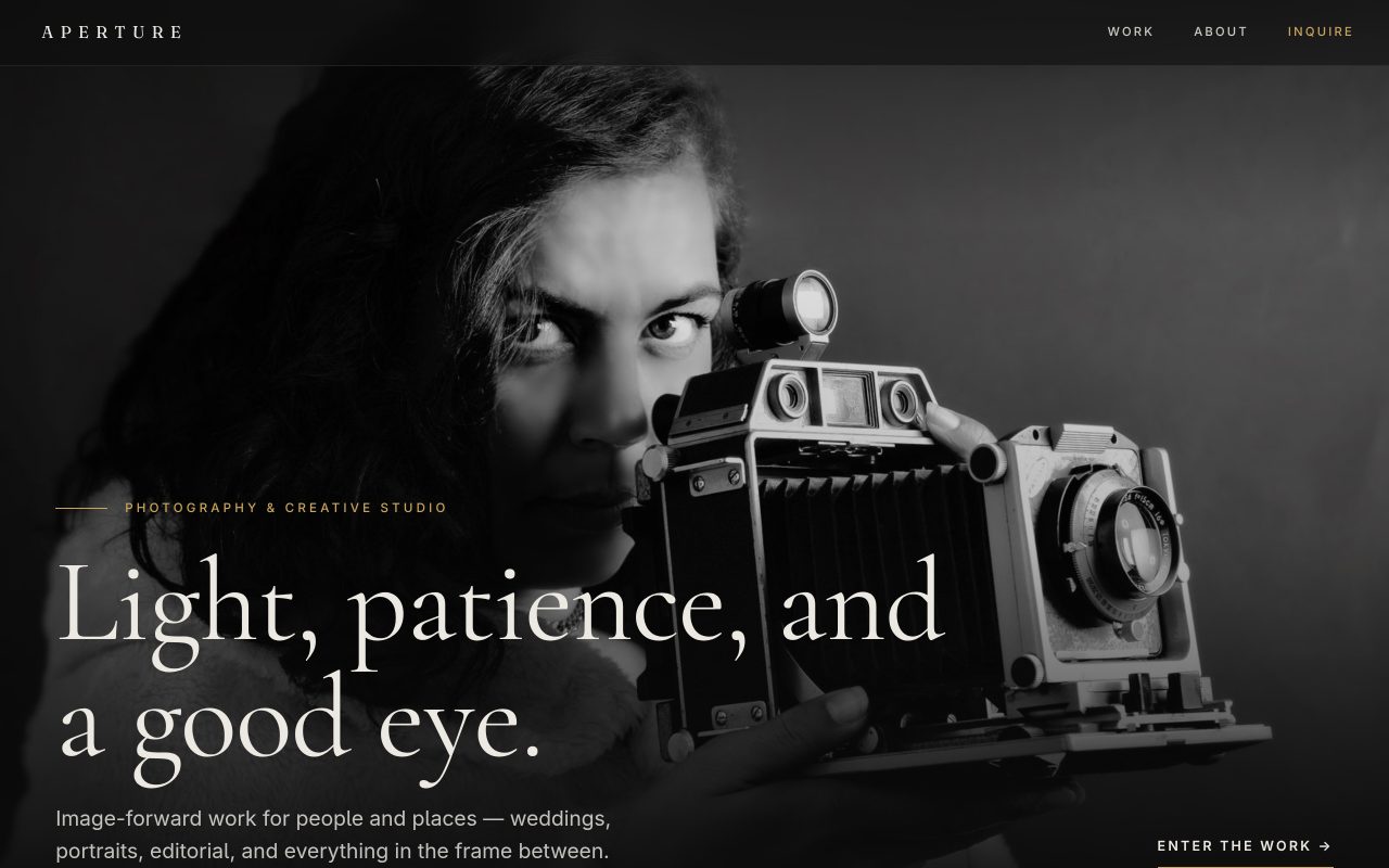 Preview of the Aperture Studio starter site